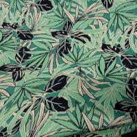Viscose feuilles de palmier jade et bleu marine 2 