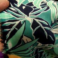 Viscose feuilles de palmier jade et bleu marine 4 