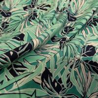 Viscose feuilles de palmier jade et bleu marine 5 