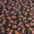 Viscose fond noir imprime fleuri multicolore 3 