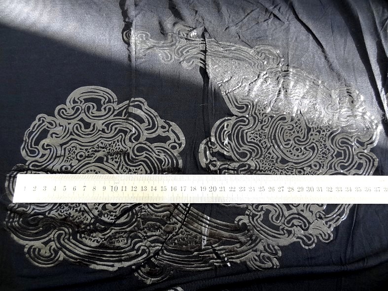 Viscose lycra soie noire motif cachemire 2