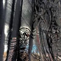 Viscose lycra soie noire motif cachemire 4 