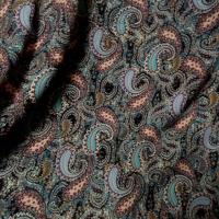 Viscose motif cachemire turquoise et mauve 2