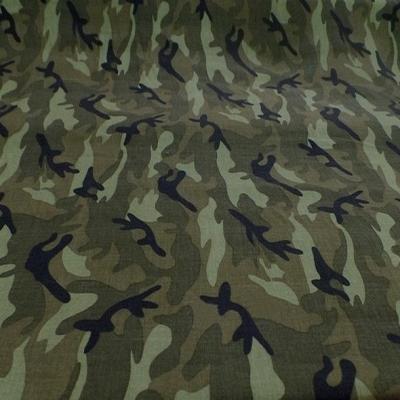 Viscose motif camouflage kaki