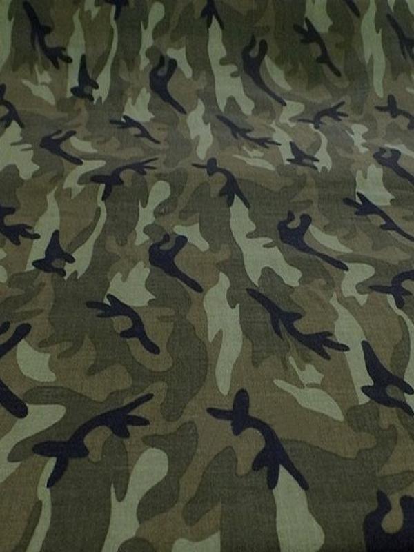 Viscose motif camouflage kaki