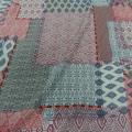 Viscose motif patchwork ethnique rose 1 