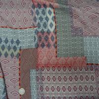 Viscose motif patchwork ethnique rose 3 