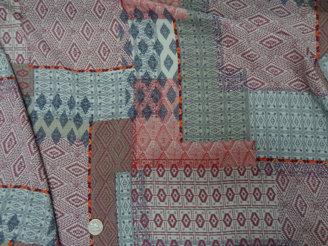 Viscose motif patchwork ethnique rose 3