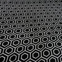 Viscose noir motif hexagone blanc 1