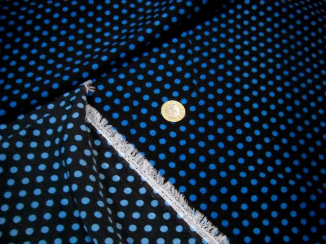 Viscose noir pois bleus
