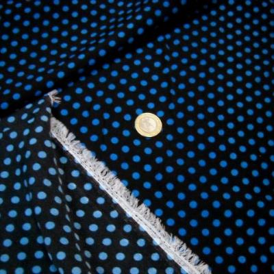 Viscose noir pois bleus 