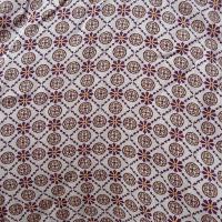 Viscose petit motif vintage violet ambre et vert tilleul 1