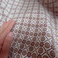 Viscose petit motif vintage violet ambre et vert tilleul 4