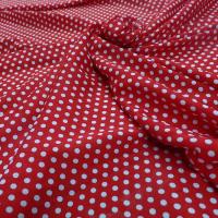 Viscose rouge pois blancs pin up 1