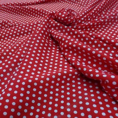 Viscose rouge pois blancs pin up 1 