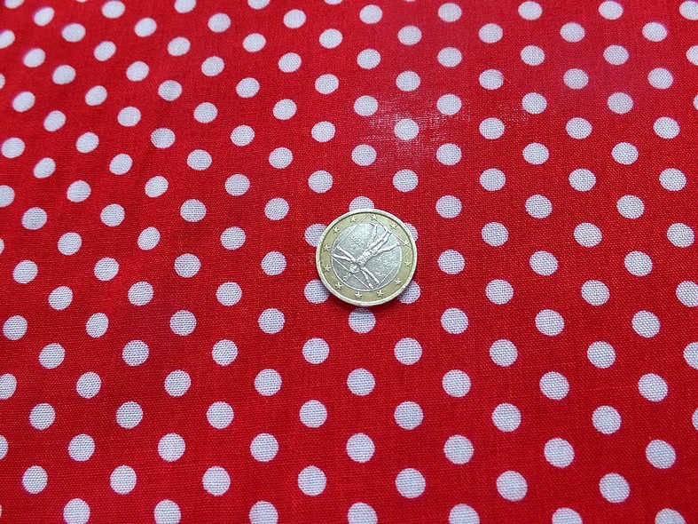 Viscose rouge pois blancs pin up 3