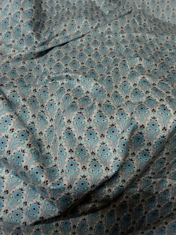 Viscose satinee motifs art deco bleu celeste 1 