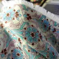 Viscose satinee motifs art deco bleu celeste 4