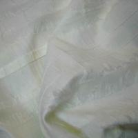 Voile coton blanc casse faconne et frange 1 