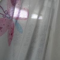 Voile coton blanc motifs escargots et papillons 4 