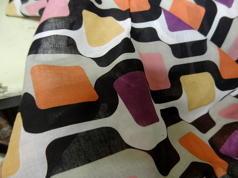 Voile coton geometrie annees 60 1 1