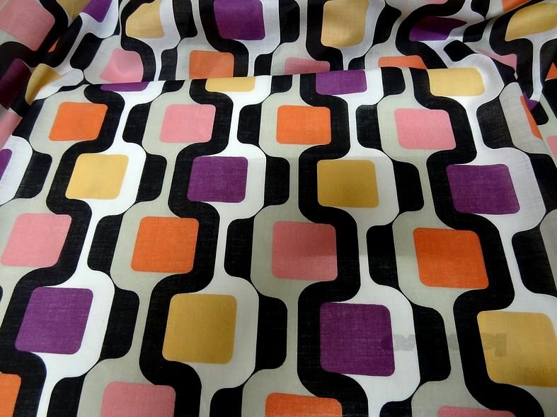 Voile coton geometrie annees 60 1
