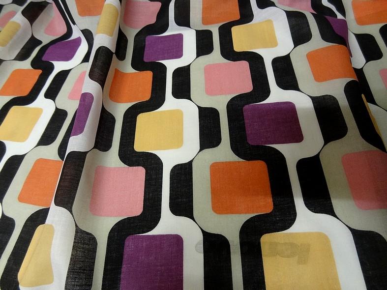 Voile coton geometrie annees 60 2