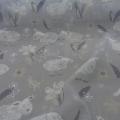 Voile coton gris clair imprimé moutons 0