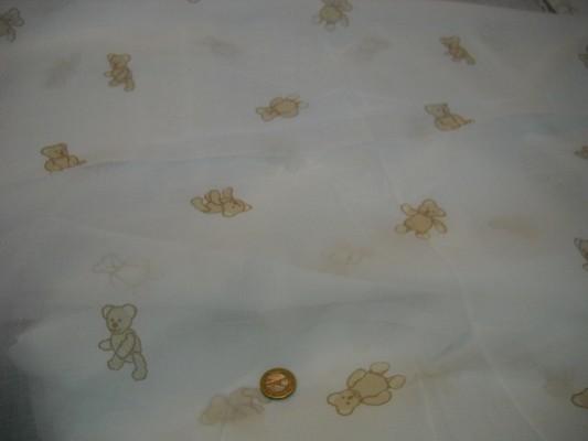 Voile coton imprimé oursons 3
