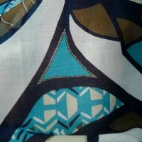 Voile coton motif peinture ethnique abstraite 3