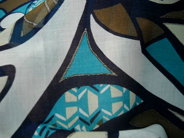 Voile coton motif peinture ethnique abstraite 3