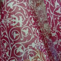 Voile coton petits motifs fuchsia et blanc 1