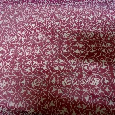 Voile coton petits motifs fuchsia et blanc 2 