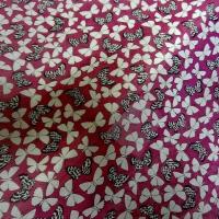 Voile de coton apprete fuchsia papillons 1 