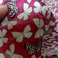 Voile de coton apprete fuchsia papillons 2 