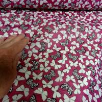 Voile de coton apprete fuchsia papillons 4 