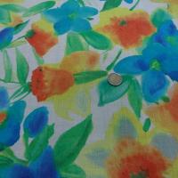 Voile de coton aquarelle de fleurs 1