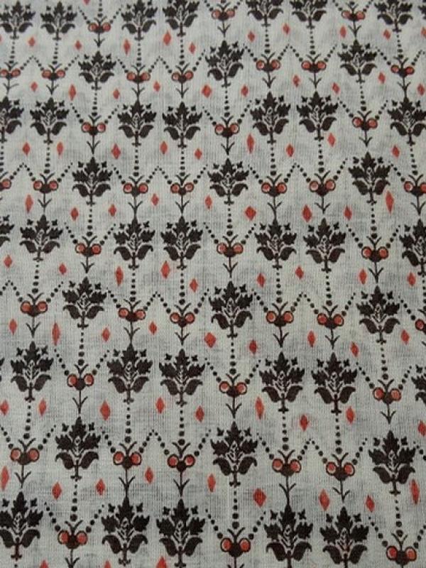 Voile de coton blanc casse petites fleurs vintage 5