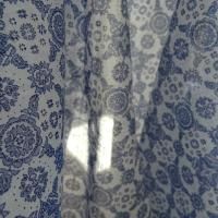 Voile de coton blanc motif bleu type provence 2