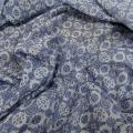 Voile de coton blanc motif bleu type provence 4 
