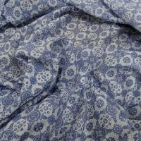 Voile de coton blanc motif bleu type provence 4 