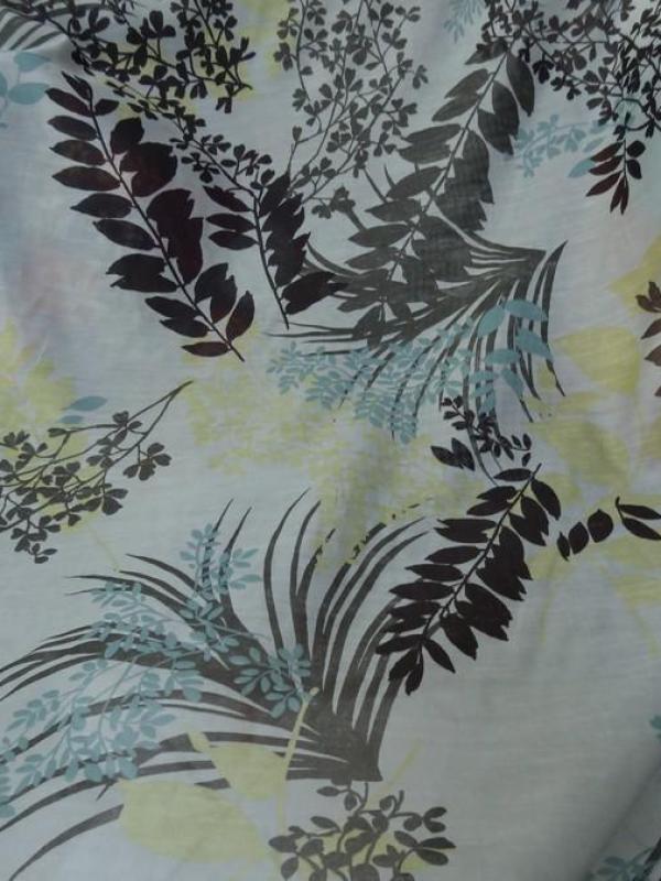 Voile de coton bleu cupcake fleuri 4 