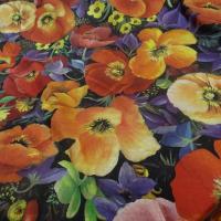 Voile de coton champs de coquelicots 1