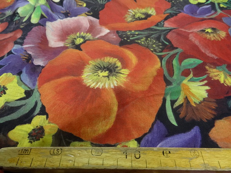 Voile de coton champs de coquelicots 2