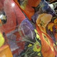 Voile de coton champs de coquelicots 3