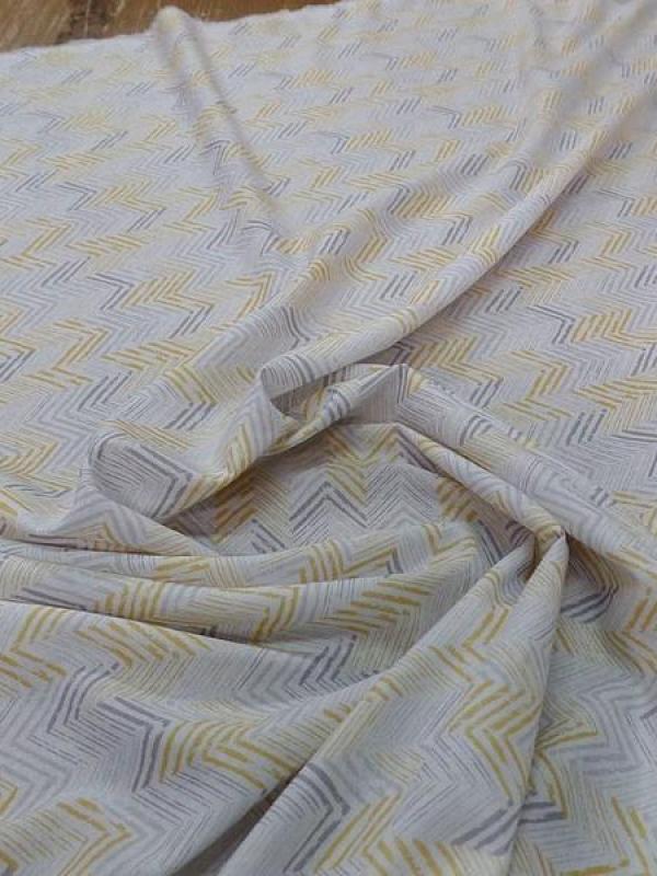 Voile de coton chevrons sur fond blanc