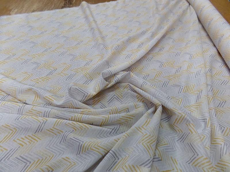Voile de coton chevrons sur fond blanc