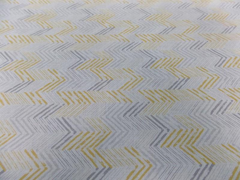Voile de coton chevrons sur fond blanc1