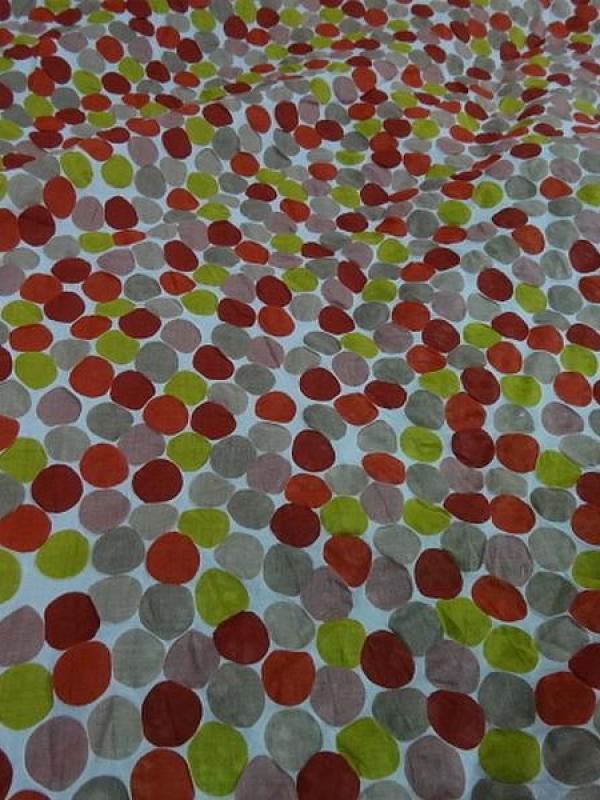 Voile de coton effet cloque a pois teintes en camaieu 2 