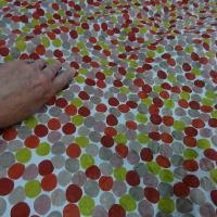 Voile de coton effet cloque a pois teintes en camaieu 3 